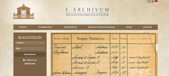 Pécsi egyházmegye - E-archívum online átállása